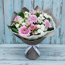 Букет цветов из:  Герберы, Альстромерии и Хризантемы в Нагорном