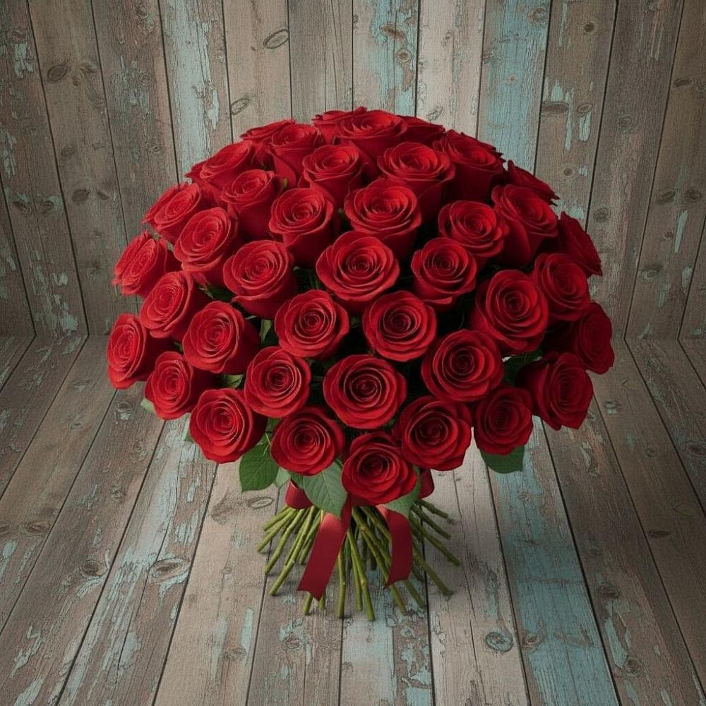 Букет 55 Красных роз Фридом в Нагорном