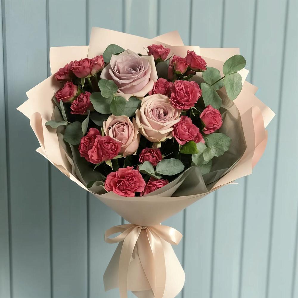 Букет цветов из: Гвоздики и Розы в Нагорном
