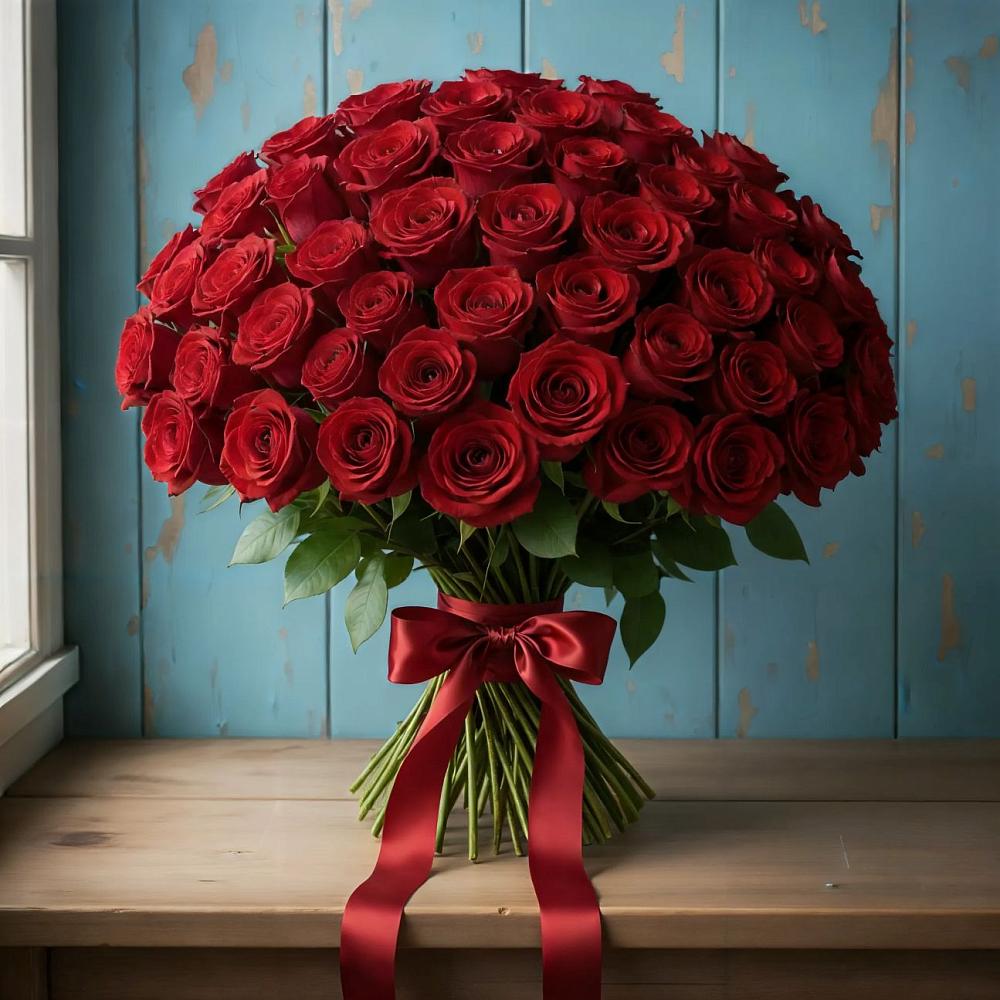 Букет Красные розы Блэк Меджик в Нагорном