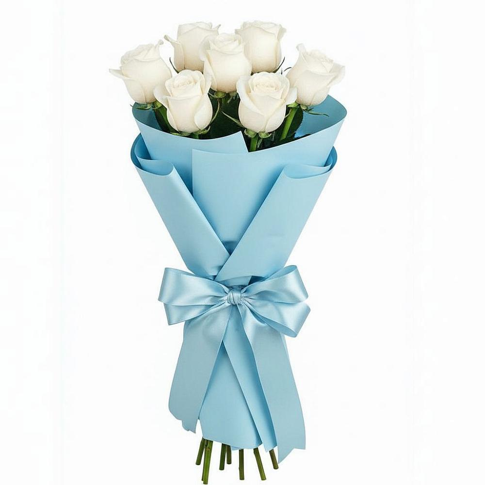 Букет 7 белых роз Проуд в Нагорном