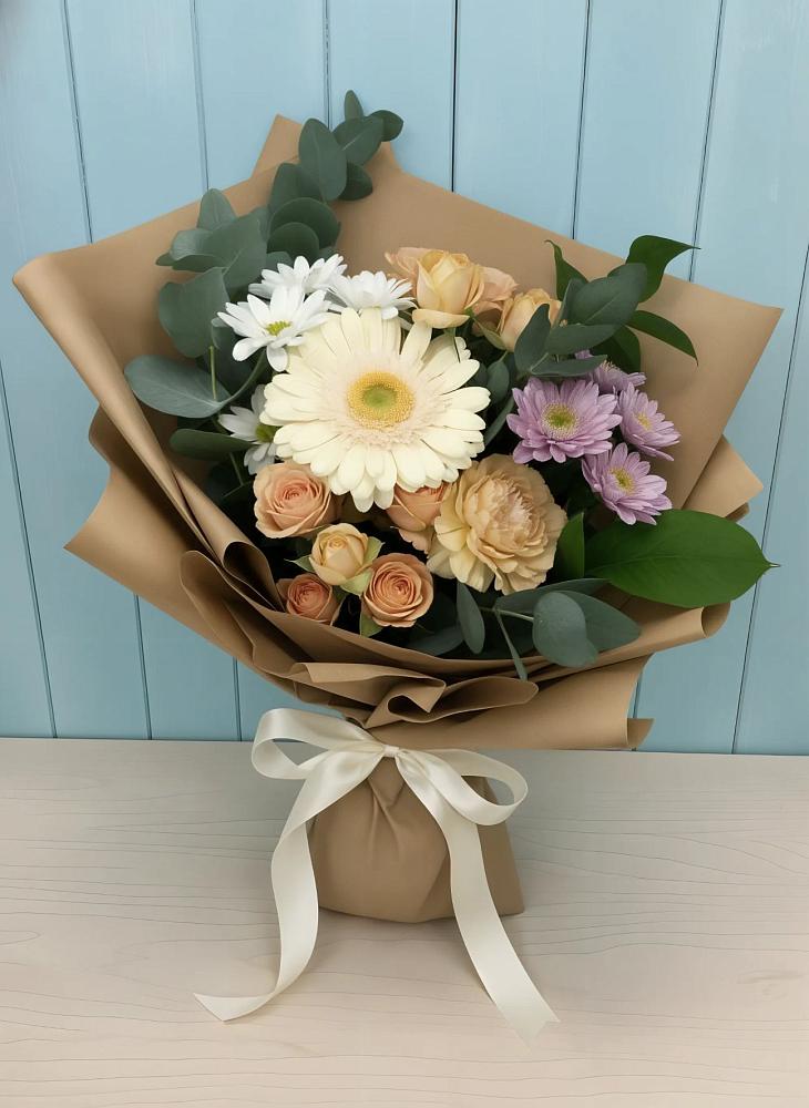 Букет цветов из: Герберы и Хризантемы в Нагорном