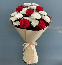 Букет цветов из:  Розы и Хризантемы в Нагорном