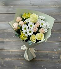 Букет цветов из:  Альстромерии, Розы и Хризантемы в Нагорном