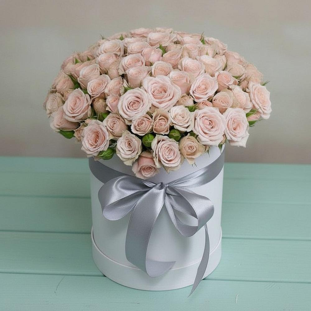 Цветочная композиция из Розы в шляпной коробке в Нагорном